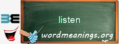 WordMeaning blackboard for listen